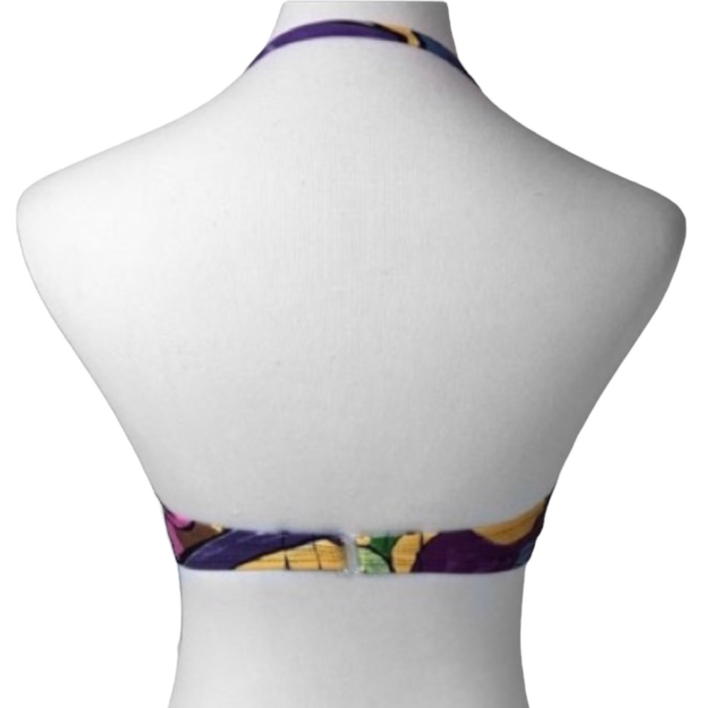 Carlos Falchi & Mark Rio Multi-Color Bikini Top with Gold “O” Ring - Picture 4 of 8